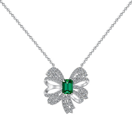 [LUCKY LOVE]Luxurious Flower Shape Emerald Cut Necklace