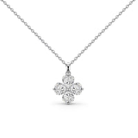 [LUCKY LOVE]Heart-Shaped Four-Leaf Clover Bead Necklace