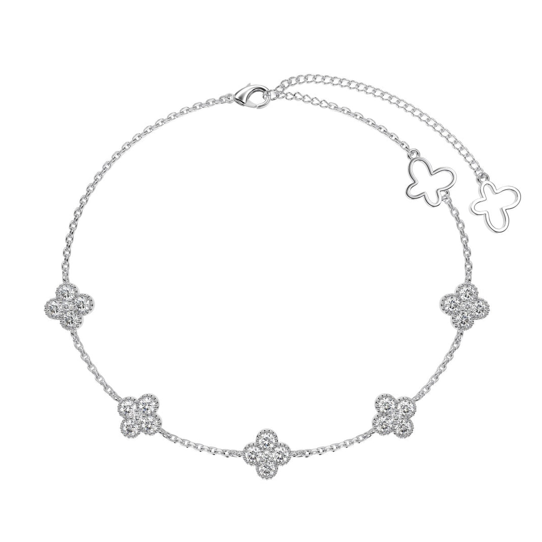 [LUCKY LOVE]Four-Leaf Clover Hollow Butterfly Bracelet