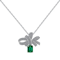 [LUCKY LOVE]Luxurious Flower Shape Emerald Cut Necklace