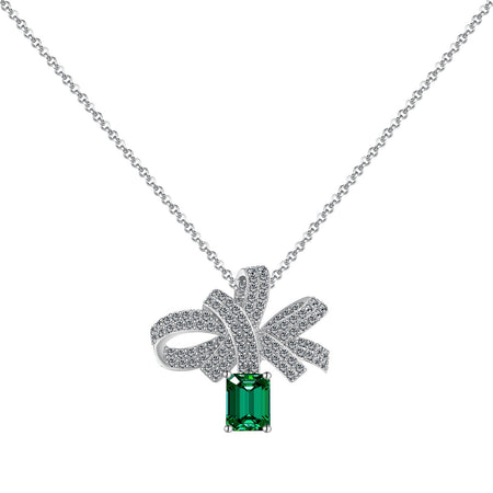 [LUCKY LOVE]Luxurious Flower Shape Emerald Cut Necklace