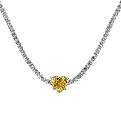 [LUCKY LOVE]2.0 Carat Sparkling Tennis Heart Cut Necklace