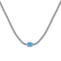 [LUCKY LOVE]1.0 Carat Shining Oval Cut Necklace