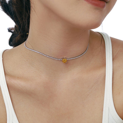 [LUCKY LOVE]2.0 Carat Sparkling Tennis Heart Cut Necklace