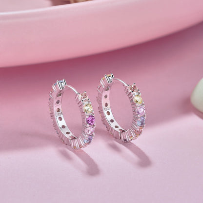 [LUCKY LOVE]Radiant Colorful Round Cut Earrings