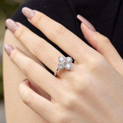 [LUCKY LOVE]Four-Leaf Clover Eight-Pointed Star Ring