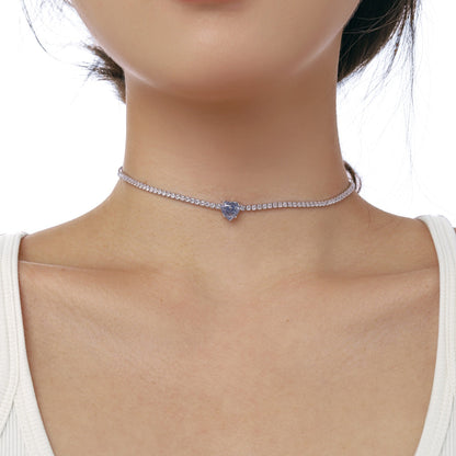 [LUCKY LOVE]2.0 Carat Sparkling Tennis Heart Cut Necklace