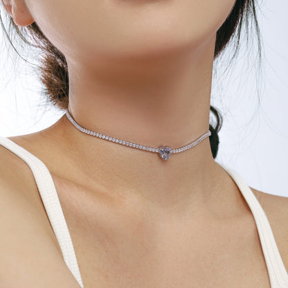 [LUCKY LOVE]2.0 Carat Sparkling Tennis Heart Cut Necklace