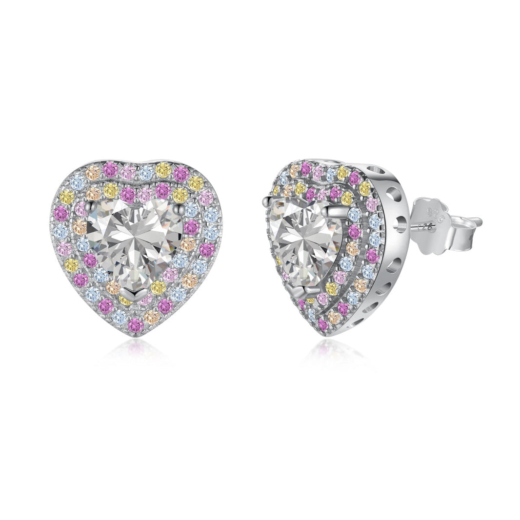 [LUCKY LOVE]Dazzling Heart Shape Lover Earrings
