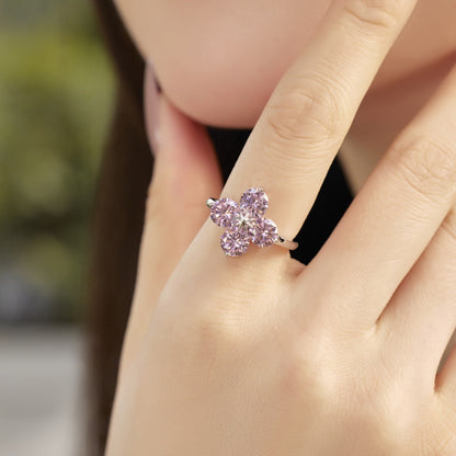 [LUCKY LOVE]Four-Leaf Clover Eight-Pointed Star Ring