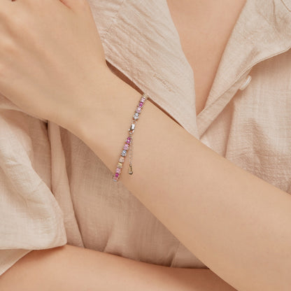 [LUCKY LOVE]Delicate Colorful Emerald Cut Party Bracelet
