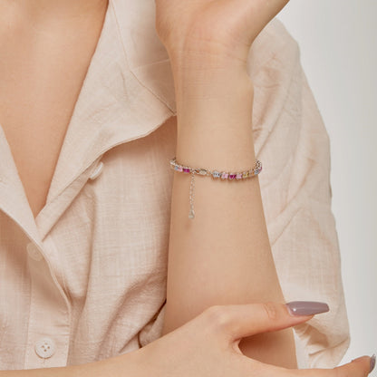[LUCKY LOVE]Delicate Colorful Emerald Cut Party Bracelet