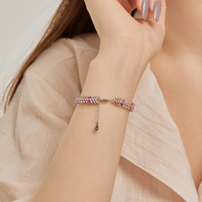 [LUCKY LOVE]Dainty Radiant Emerald Cut Daily Bracelet