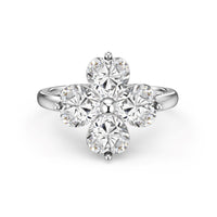 [LUCKY LOVE]Heart-shaped Four-Leaf Clover Ball Ring