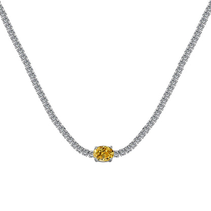 [LUCKY LOVE]1.0 Carat Shining Oval Cut Necklace