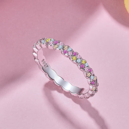 [LUCKY LOVE]Dainty Ebullient Round Cut Daily Ring