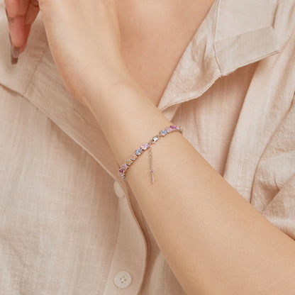 [LUCKY LOVE]Ornate Colorful Flower Shape Party Bracelet
