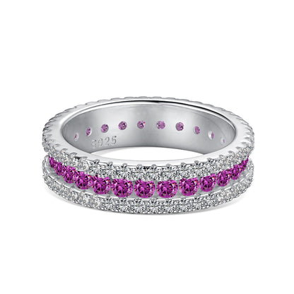 [LUCKY LOVE]Delicate Colorful Round Cut Daily Ring