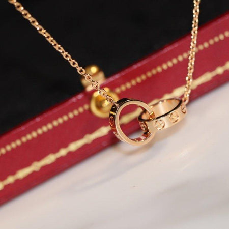 [LUCKY LOVE]LOVE NECKLACE PINK GOLD AND SILVER
