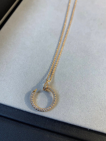 [LUCKY LOVE]JUSTE NECKLACE PINK GOLD DIAMONDS