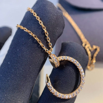 [LUCKY LOVE]JUSTE NECKLACE PINK GOLD DIAMONDS
