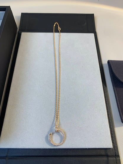 [LUCKY LOVE]JUSTE NECKLACE PINK GOLD DIAMONDS