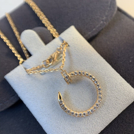 [LUCKY LOVE]JUSTE NECKLACE PINK GOLD DIAMONDS
