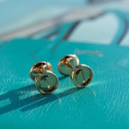 [LUCKY LOVE]LOVE EARRINGS PINK GOLD 10MM