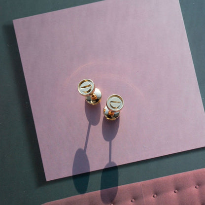 [LUCKY LOVE]LOVE EARRINGS PINK GOLD 10MM