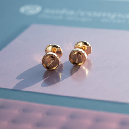 [LUCKY LOVE]LOVE EARRINGS PINK GOLD 10MM