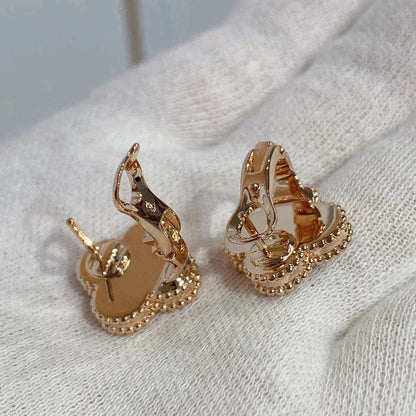 [LUCKY LOVE]CLOVER MEDIUM 1 MOTIFS CARNELIAN  DIAMOND earrings