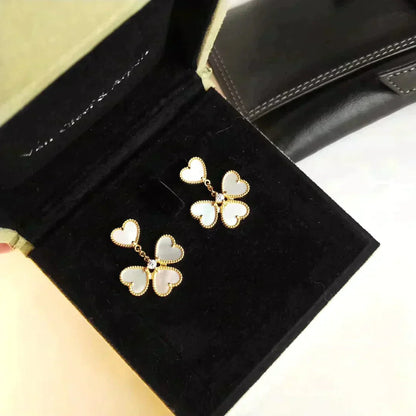 [LUCKY LOVE]CLOVER SWEET WHITE MOP EARRINGS
