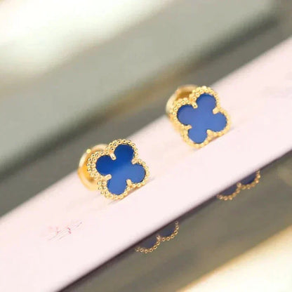 [LUCKY LOVE]CLOVER MINI 9.5MM TURQUOISE EARRINGS