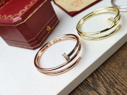 [LUCKY LOVE]JUSTE BRACELET 3.5MM DOUBLE ROW DIAMOND