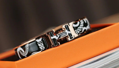 [LUCKY LOVE]H TARTAN BRACELET 12MM