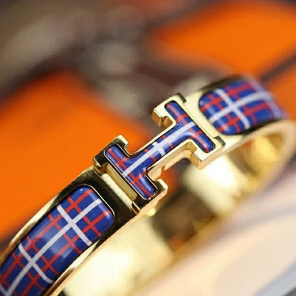 [LUCKY LOVE]H TARTAN BRACELET 12MM