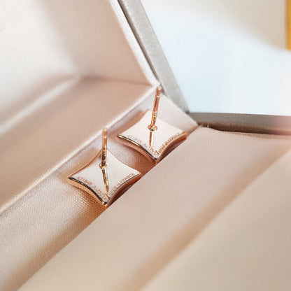 [LUCKY LOVE]STAR MOP PINK GOLD EARRINGS