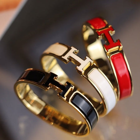 [LUCKY LOVE]H BRACELET 12MM GOLD