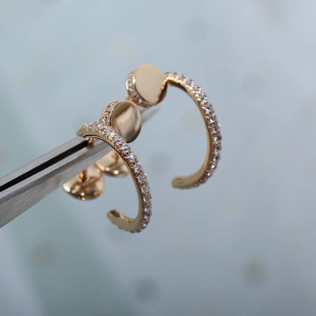 [LUCKY LOVE]JUSTE EARRINGS 12.75MM PINK GOLD DIAMOND