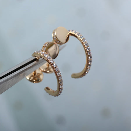 [LUCKY LOVE]JUSTE EARRINGS 12.75MM PINK GOLD DIAMOND