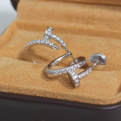 [LUCKY LOVE]JUSTE EARRINGS 12.75MM SILVER DIAMOND