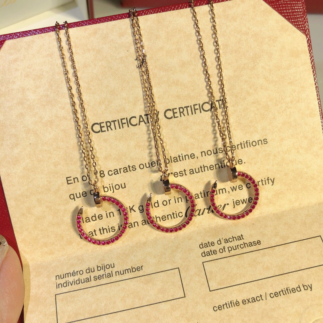 [LUCKY LOVE]JUSTE NECKLACE RED FULL DIAMONDS