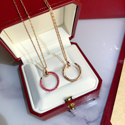 [LUCKY LOVE]JUSTE NECKLACE GOLD RED DIAMONDS