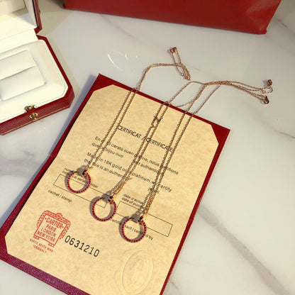 [LUCKY LOVE]JUSTE NECKLACE GOLD RED DIAMONDS
