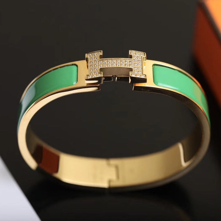 [LUCKY LOVE]H BRACELET GOLD DIAMOND