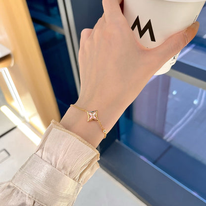 [LUCKY LOVE]STAR 1 DIAMOND PINK GOLD BRACELET
