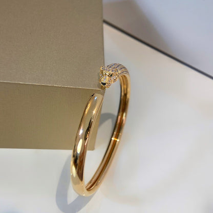 [LUCKY LOVE]PANTHERE GOLD DIAMOND OPEN BRACELET