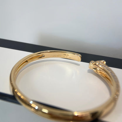 [LUCKY LOVE]PANTHERE GOLD DIAMOND OPEN BRACELET