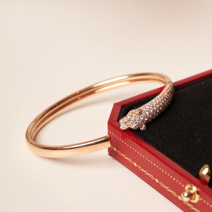 [LUCKY LOVE]PANTHERE ROSE GOLD DIAMOND OPEN BRACELET