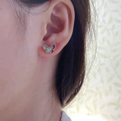 [LUCKY LOVE]BUTTERFLY DARK MOP  EARRINGS